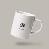 café tasse logo maquette conception modifiable dans plaine Contexte psd