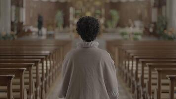 Faithful Female Person Doing Religious Spiritual Pray Ritual video