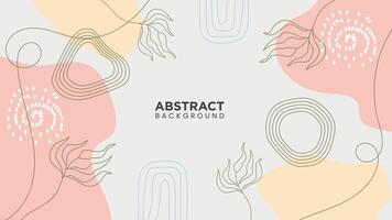 Abstract tropical background with natural line arts vector