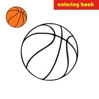 Coloring page outline of backetball ball. vector