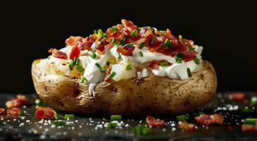 Baked Potato With Bacon and Sour Cream photo