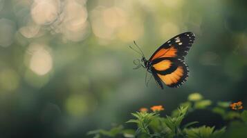 Butterfly Resting on Leaf photo