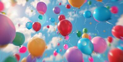 Bunch of Balloons Floating in the Air photo