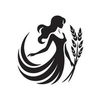 Silhouette of a Maiden, Virgo, Zodiac Signs vector