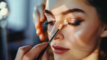 Woman Getting Makeup Done photo