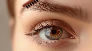 Womans Eye With Brush Inserted photo