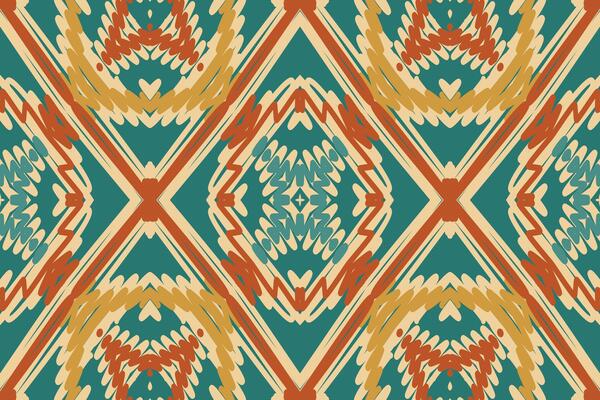 Kurta Pattern Seamless Bandana print silk Motif embroidery, Ikat embroidery Design for Print indonesian batik motif embroidery native american kurta mughal design