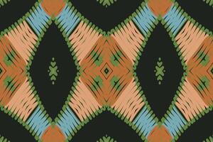 Dupatta pattern Seamless Mughal architecture Motif embroidery, Ikat embroidery Design for Print figure tribal ink on cloth patola sari vector