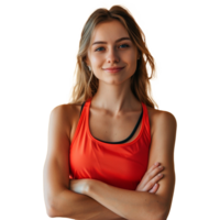 A strong sports woman on transparent background png