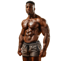 Body builder man on transparent background png