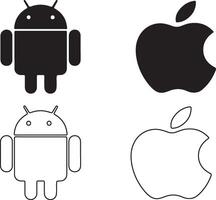 android apple icon, android apple illustration, eps 10 vector