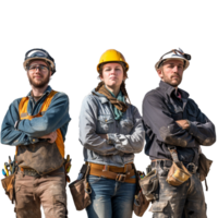 A Labors construction workers, isolated on transparent background png