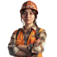 A Labor construction worker, isolated on transparent background png