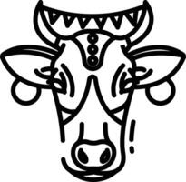 ilustración de contorno de vaca vector