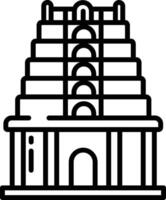 Indian Temple outline illustration vector