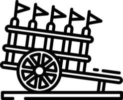 bullock cart outline illustration vector