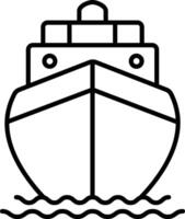 Cargo boat outline illustration vector