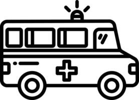 Ambulance outline illustration vector