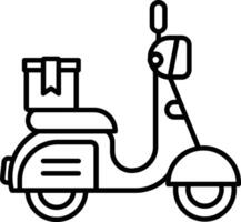 retro moped outline illustration vector