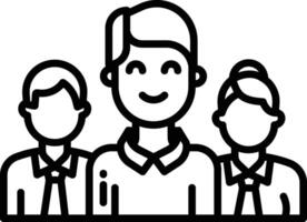 Team Man outline illustration vector