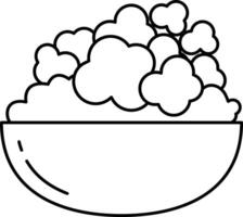 popcorn outline illustration vector