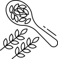 Spinach, edamame outline illustration vector