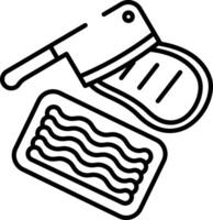 Ground beef cut outline illustration vector