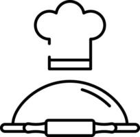 Pizza dough outline illustration vector