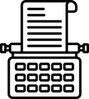 type writer outline illustration vector