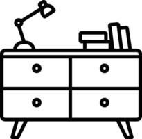 cupboard table outline illustration vector