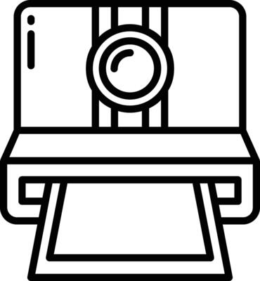 polaroid camera outline illustration