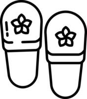 Bath Slippers outline illustration vector