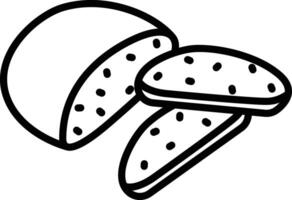 Bread outline illustration vector