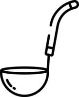 Ladle outline illustration vector