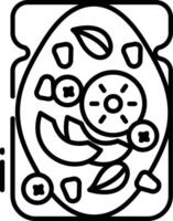 Mozzarella toast outline illustration vector