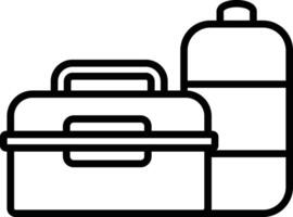 Lunch Box outline illustration vector