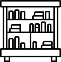 Library Shelf outline illustration vector