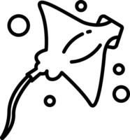 Manta ray outline illustration vector