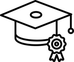 Graduation Cap outline illustration vector