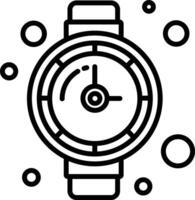 Diving Watch outline illustration vector