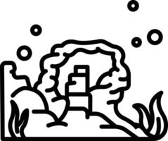 Under Water Cave outline illustration vector