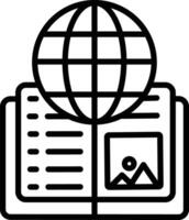 book globe outline illustration vector