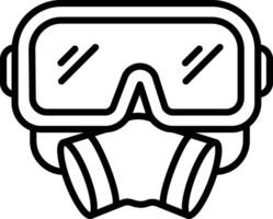 Respirator outline illustration vector