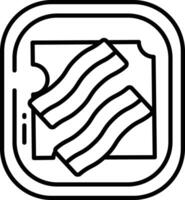 Bacon toast outline illustration vector