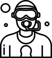 Scuba Diving Mask outline illustration vector