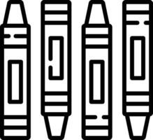 Crayons outline illustration vector