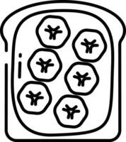 Banana toast outline illustration vector