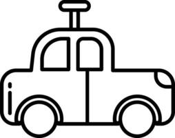 retro sedan toy car outline illustration vector