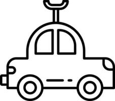 old taxi car toy outline illustration vector