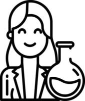 Scientist outline illustration vector
